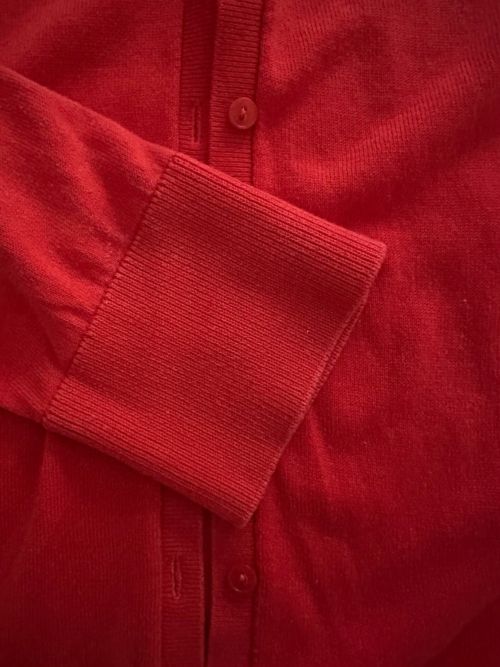 LOFT Bright Red Lightweight V-Neck Cardigan, Size Large - Picture 2 of 6